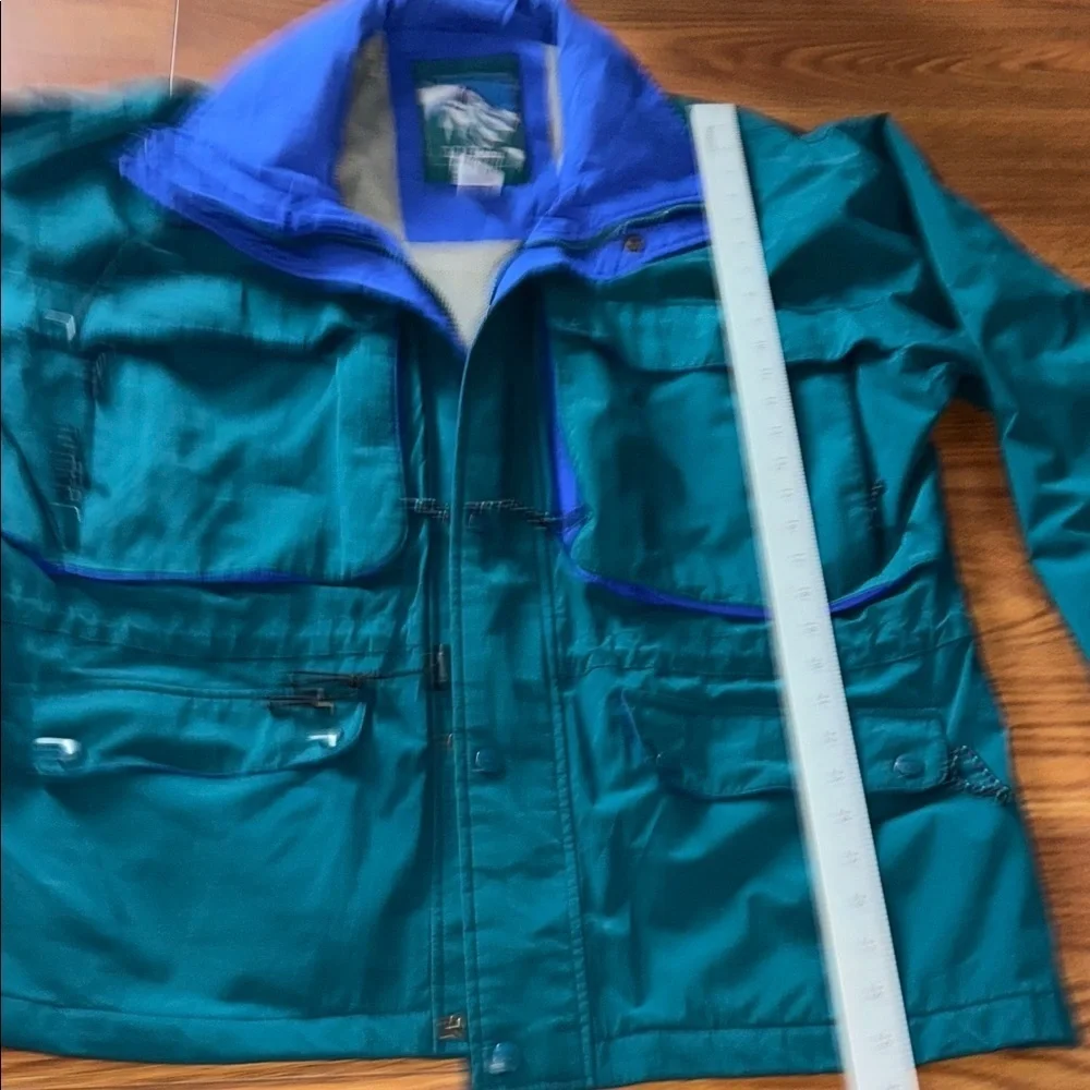 Vintage Y2K LL Bean North Col Hooded Jacket Mens XL Gore Tex Green and Blue